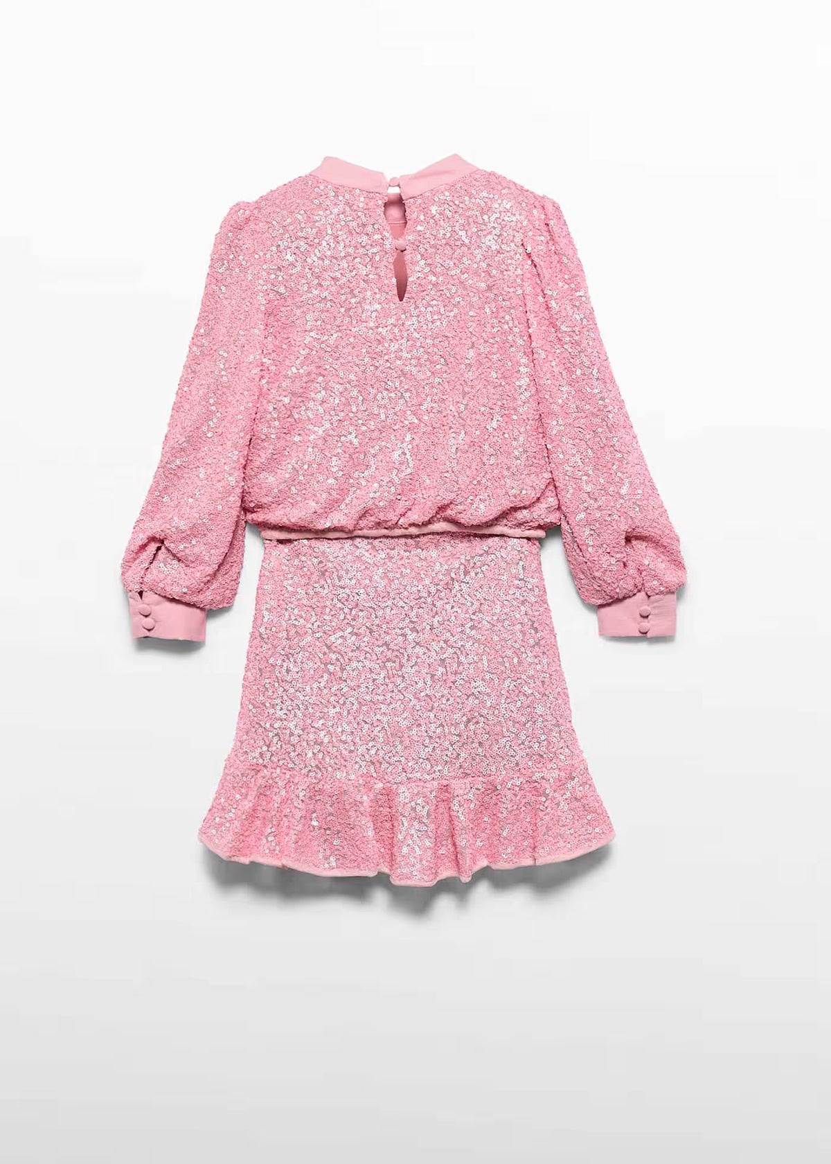 Conjunto falda lentejuelas rosa pétalo
