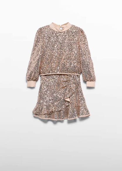 Conjunto falda lentejuelas champagne