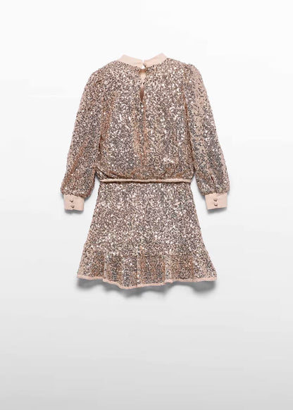Conjunto falda lentejuelas champagne