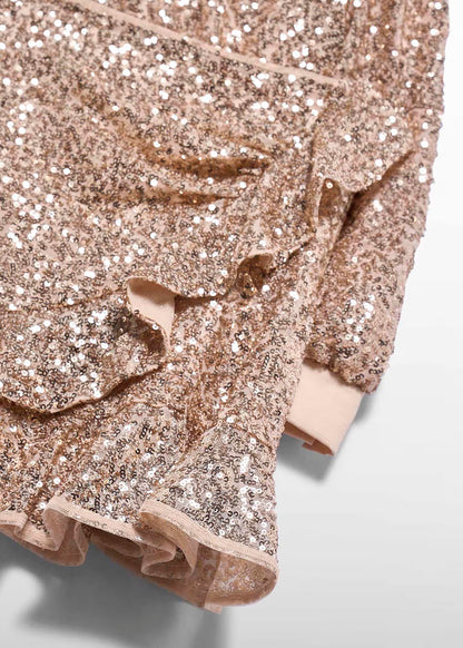 Conjunto falda lentejuelas champagne