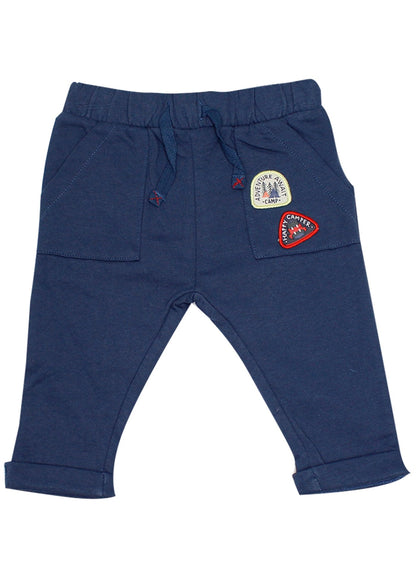set camiseta manga larga naranja y pantalón pants azul marino, losan