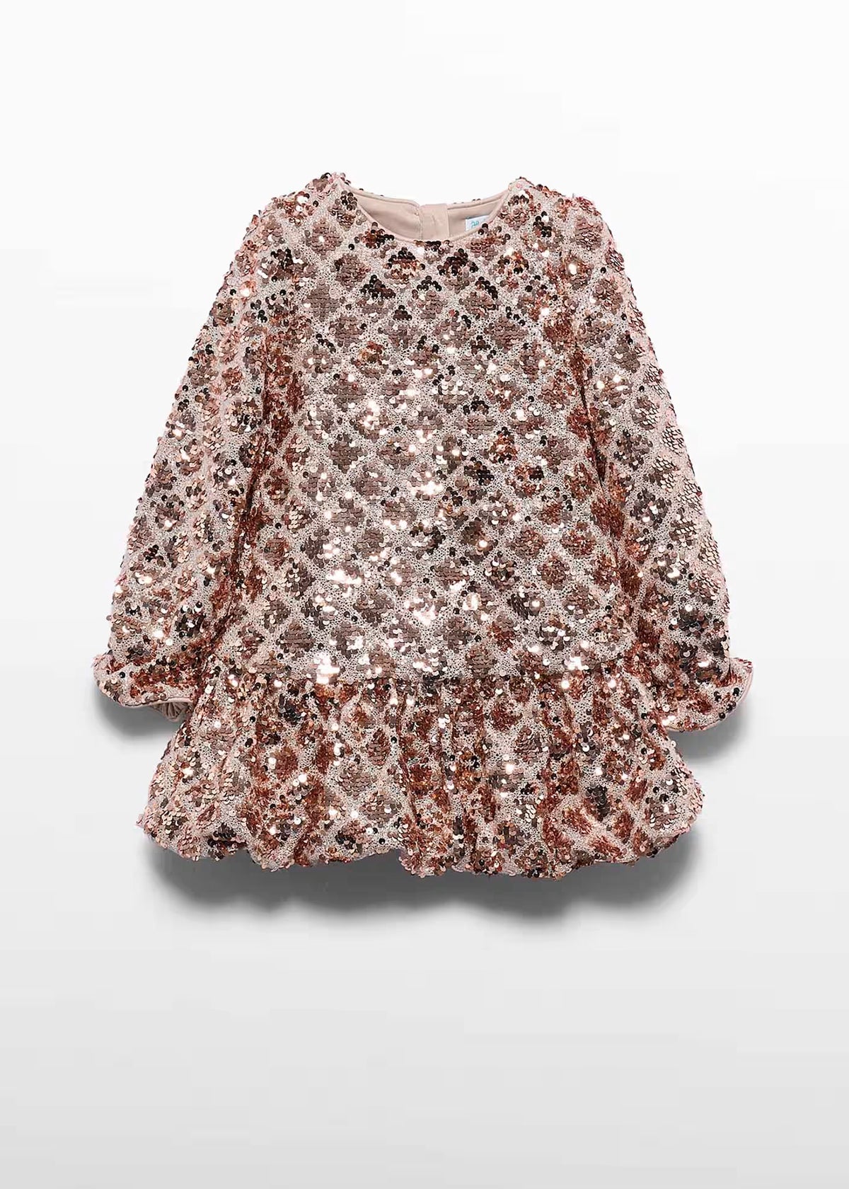 Vestido lentejuelas rombos champagne