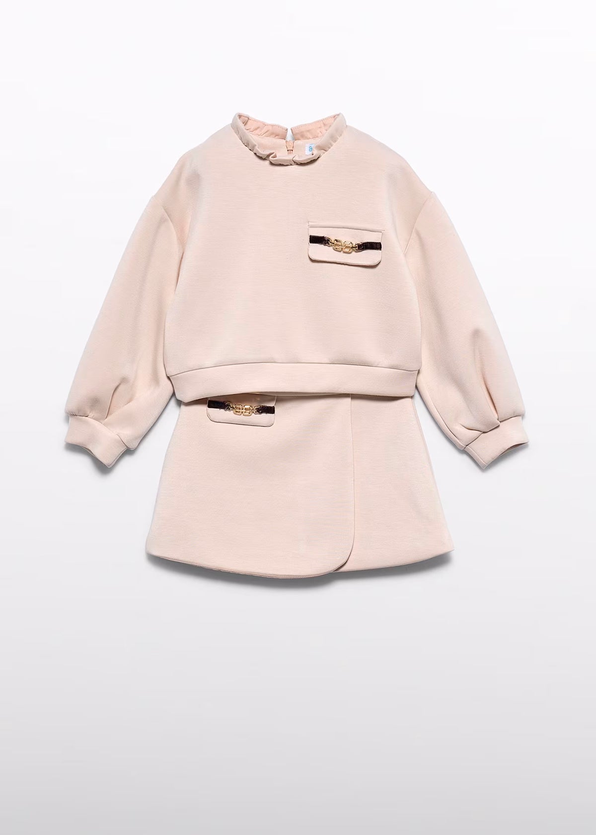 Conjunto falda y jersey felpa avena