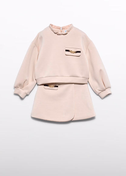 Conjunto falda y jersey felpa avena