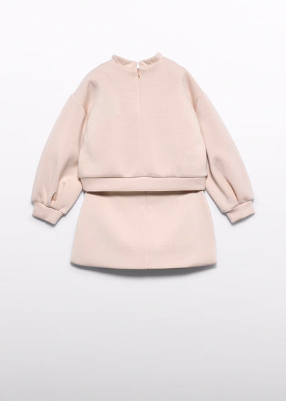 Conjunto falda y jersey felpa avena