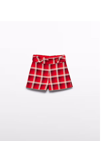 PREVENTA Conjunto jersey rojo  y falda cuadros rojo