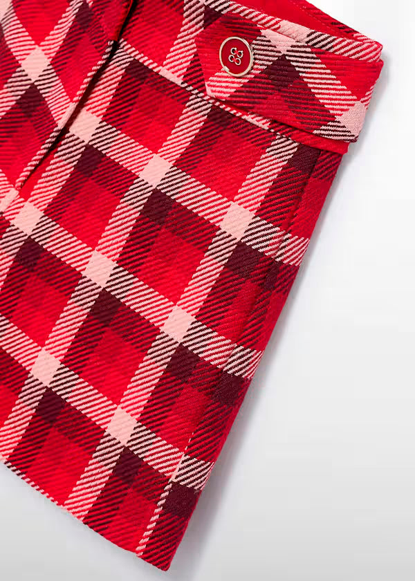 PREVENTA Conjunto jersey rojo  y falda cuadros rojo