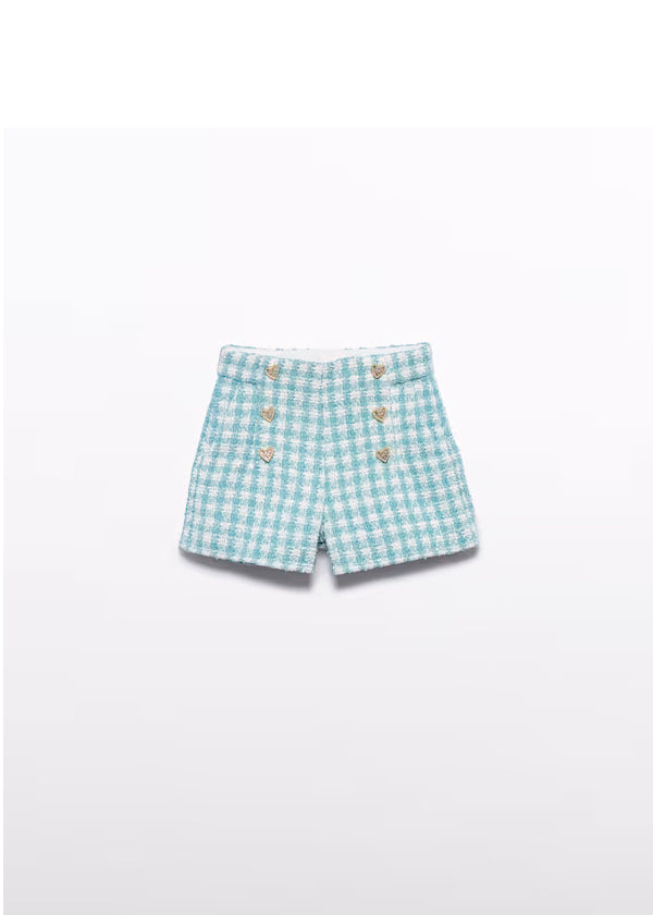 PREVENTA Conjunto camiseta con short a cuadros azules