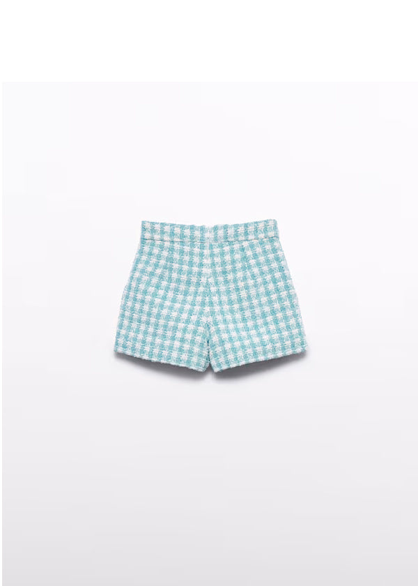 PREVENTA Conjunto camiseta con short a cuadros azules