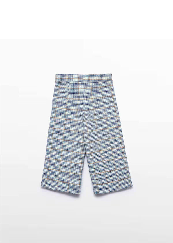 Conjunto jersey azul y pantalón a cuadros