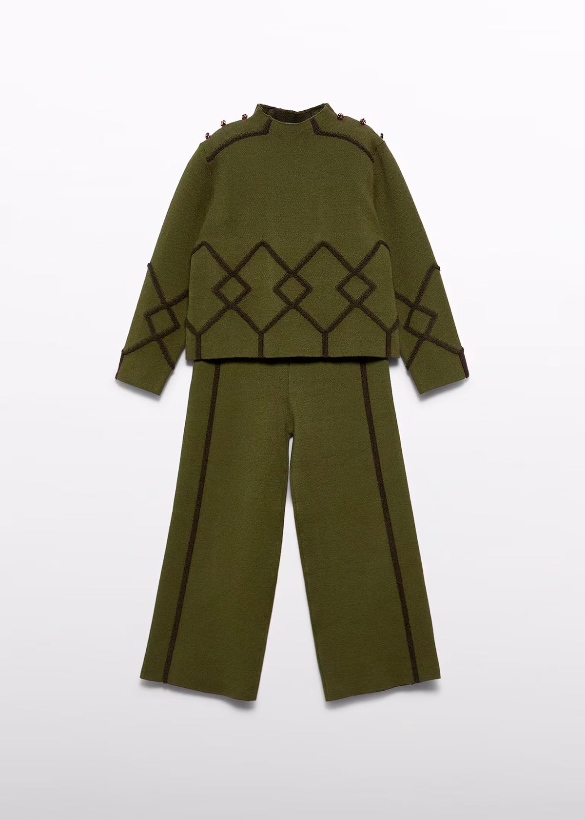 Conjunto pantalón tricot verde aguacate
