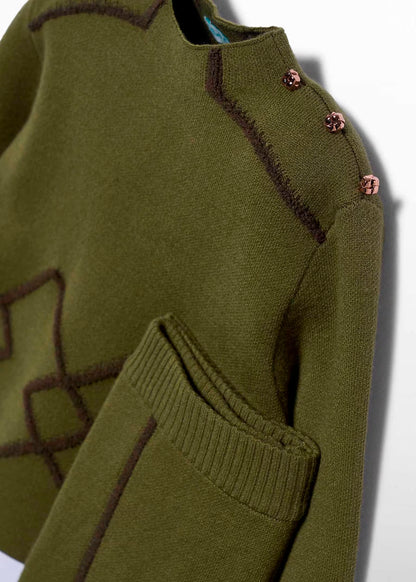 Conjunto pantalón tricot verde aguacate