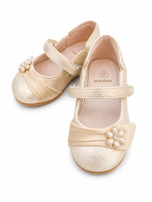 Balerina  Oro Flor Piedras con Velcro Mayoral