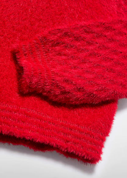 PREVENTA Conjunto jersey rojo  y falda cuadros rojo