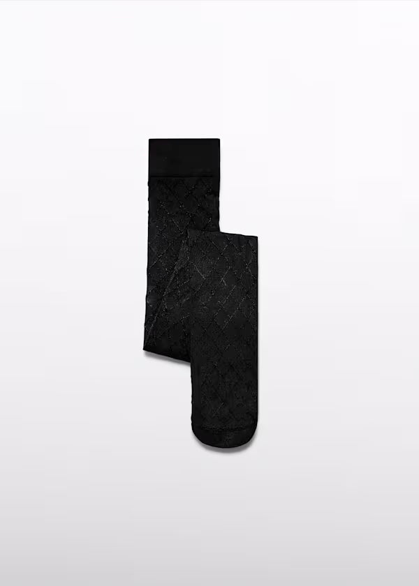 Panty Media Jacquard Rombos color negro