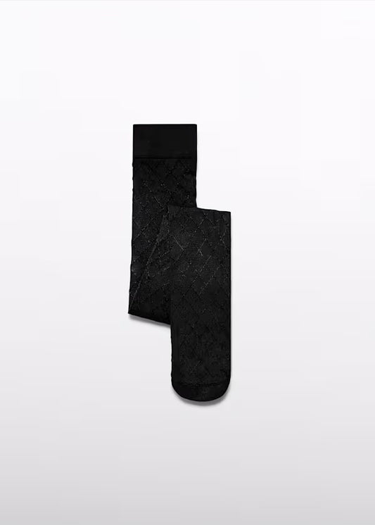 Panty Media Jacquard Rombos color negro