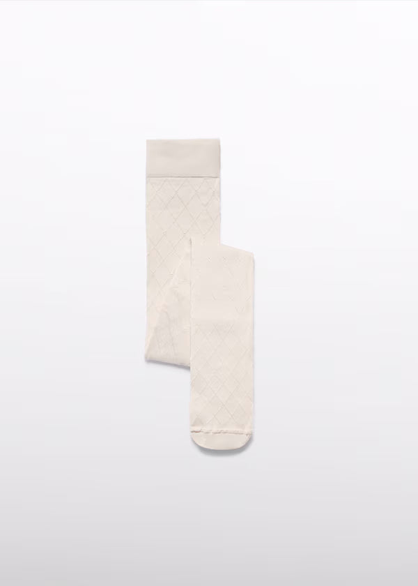 Panty Media Jacquard Rombos color garbanzo