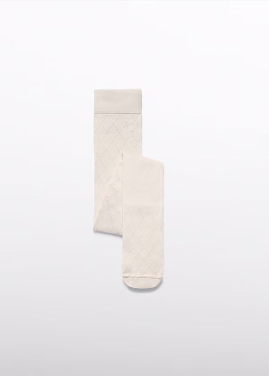 Panty Media Jacquard Rombos color garbanzo