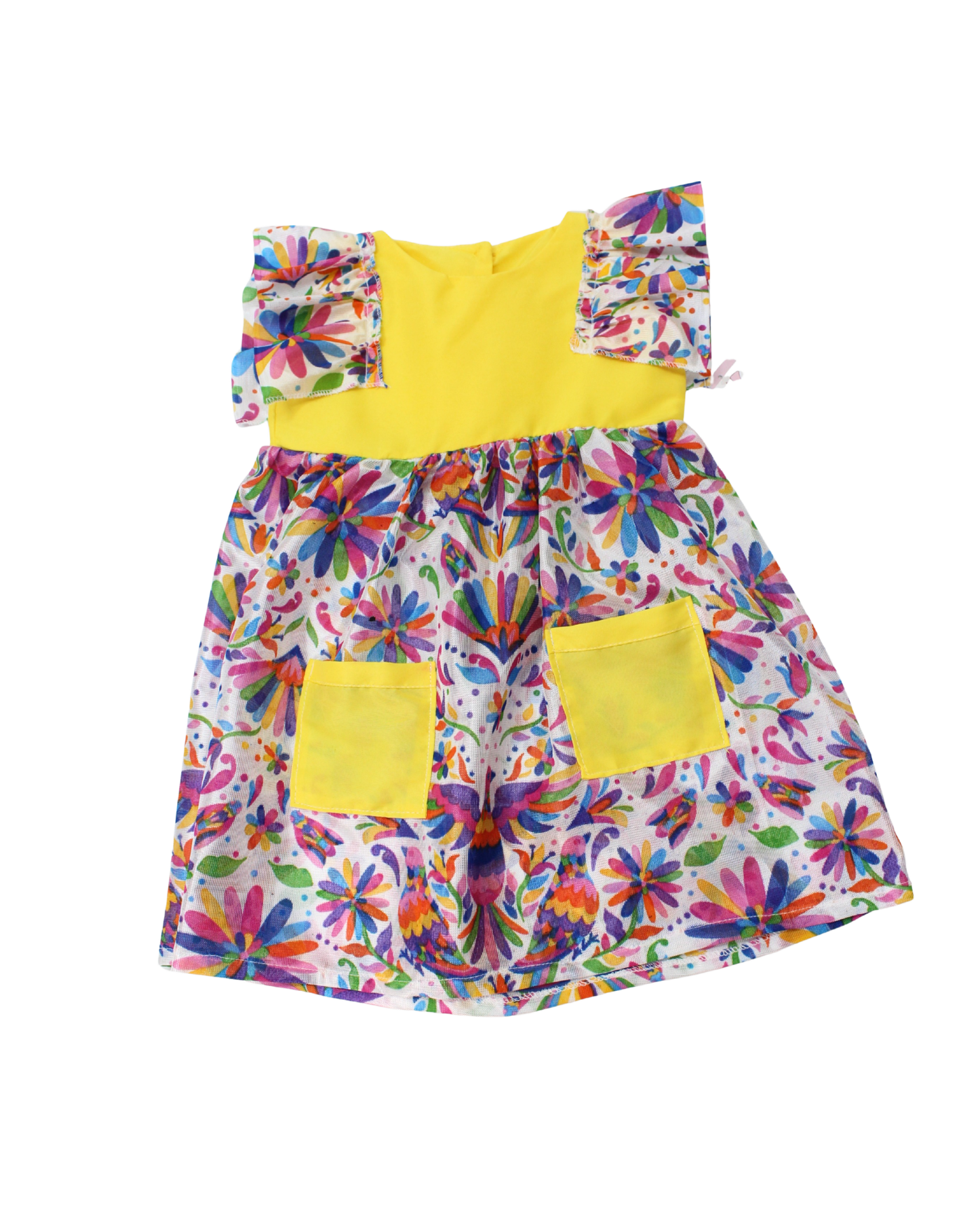 VESTIDO ELEMENTOS PATRIOS COLOR AMARILLO PETO FLORES