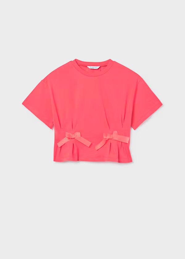 Blusa lazos rosa coral