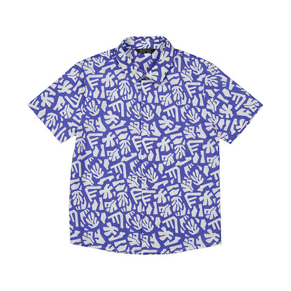 Camisa azul, manga corta