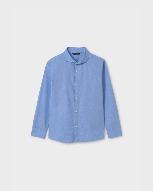 Camisa azul, manga larga