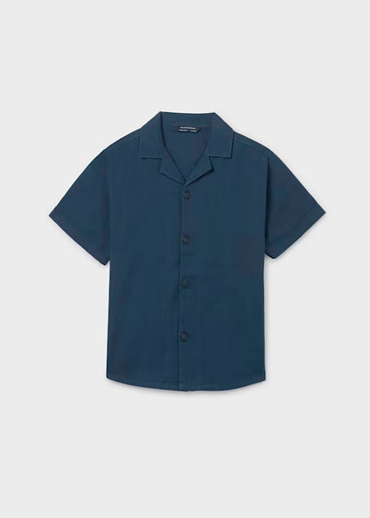 Camisa manga corta color azul atlantico