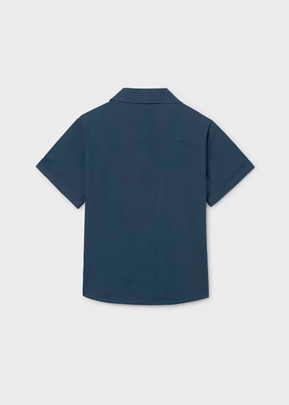 Camisa manga corta color azul atlantico