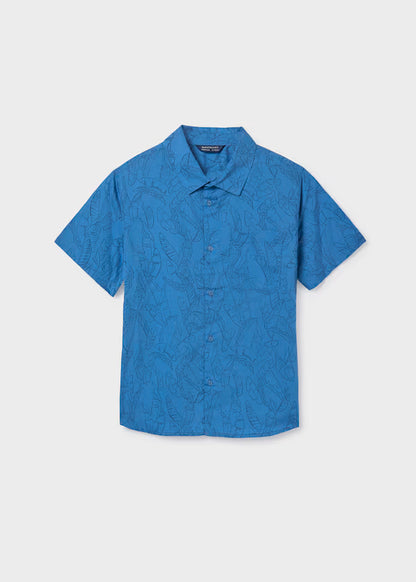 Camisa manga corta color azul riviera