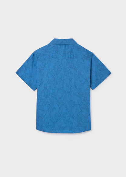 Camisa manga corta color azul riviera