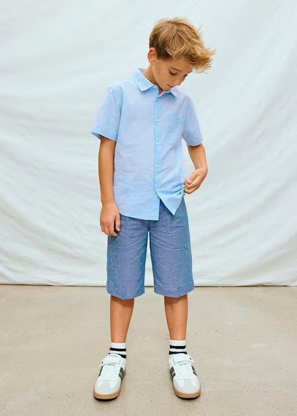 Camisa manga corta color azul celeste