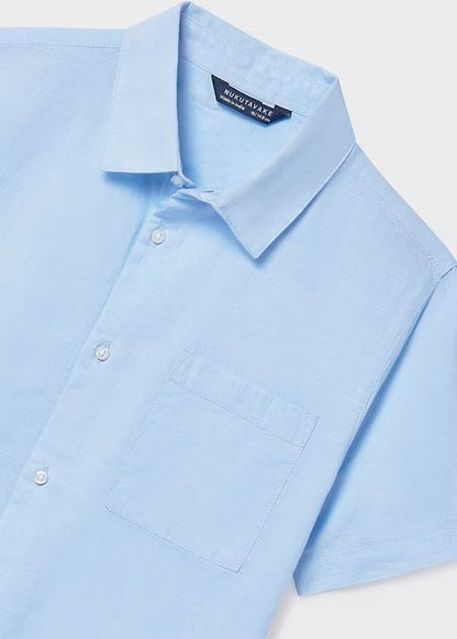 Camisa manga corta color azul celeste