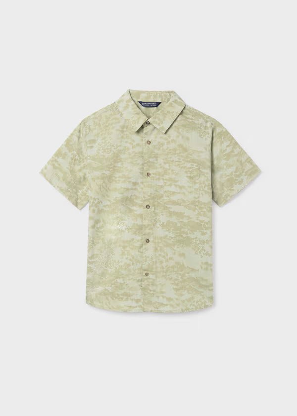 Camisa manga corta color verde liquen