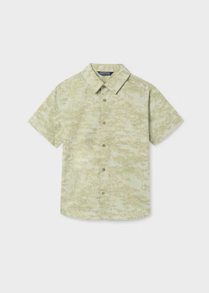 Camisa manga corta color verde liquen