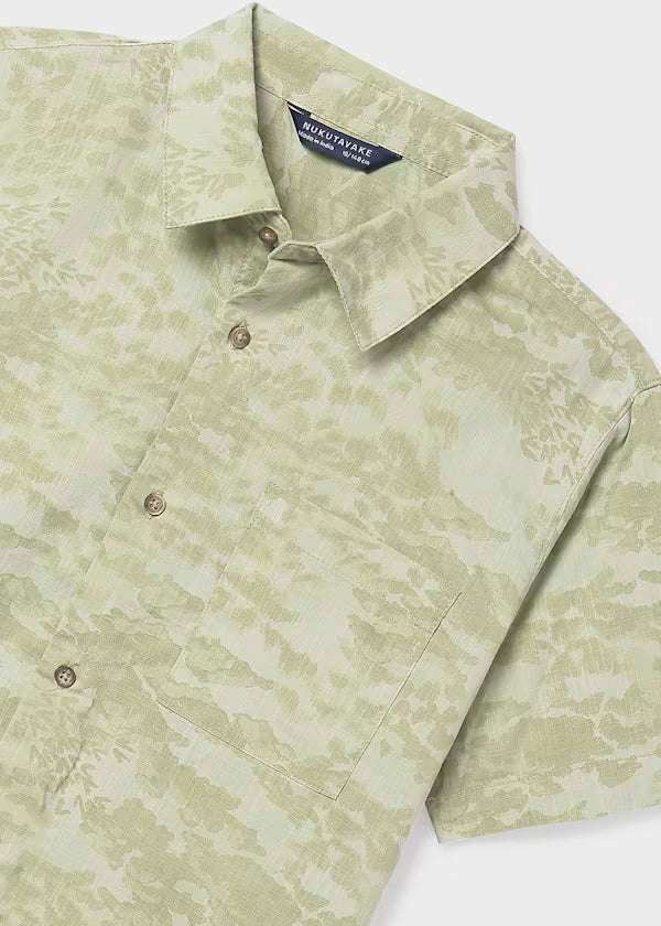 Camisa manga corta color verde liquen