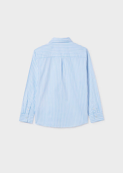 Camisa manga larga azul rayas, niño, mayoral