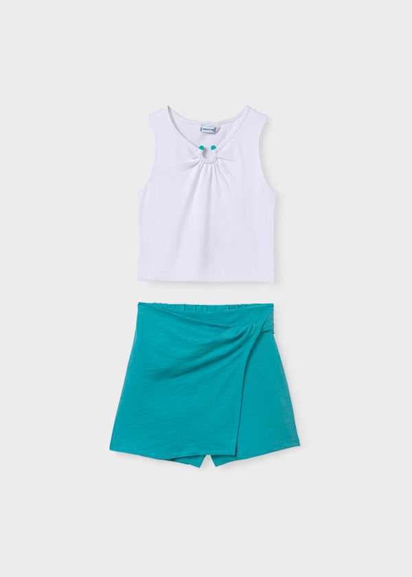 Conjunto falda pantalón y pantalón canalé,