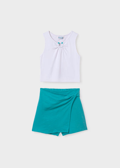 Conjunto falda pantalón y pantalón canalé,