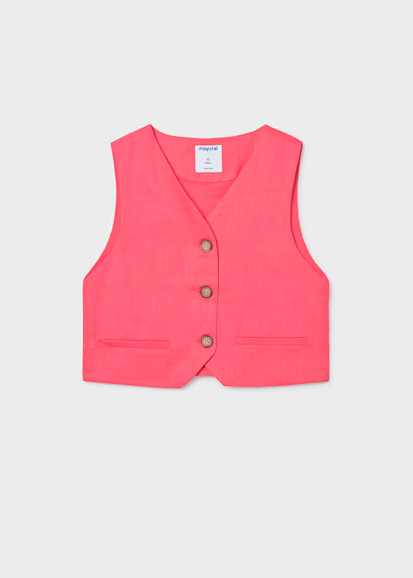 Chaleco botones coral