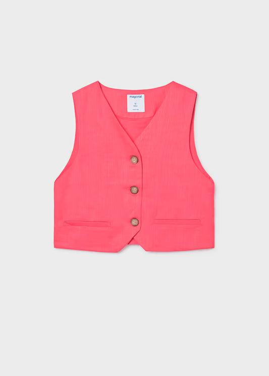 Chaleco botones coral
