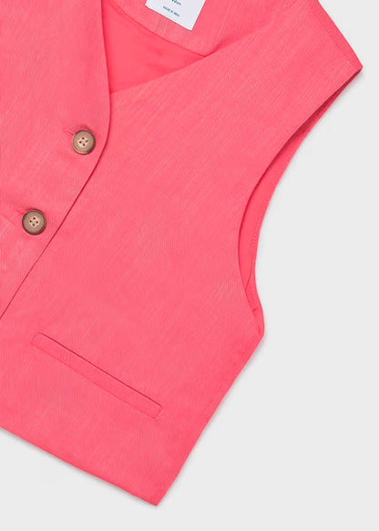 Chaleco botones coral