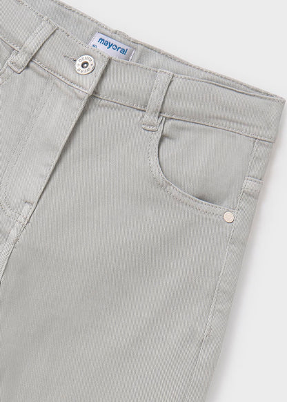 Pantalón ancho sarga, denim tono cenemento