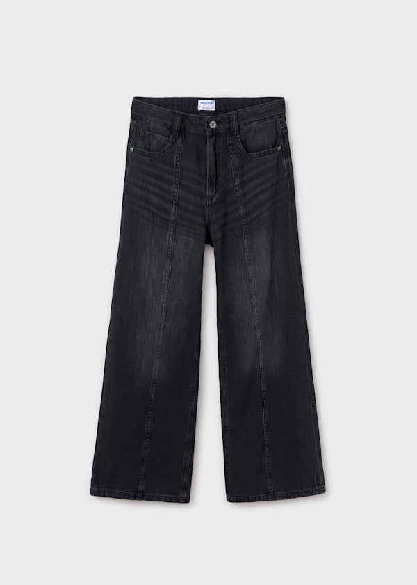 Pantalón ancho sarga color negro