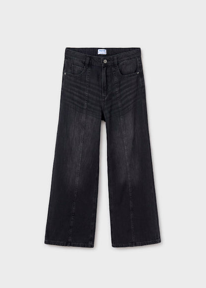 Pantalón ancho sarga color negro