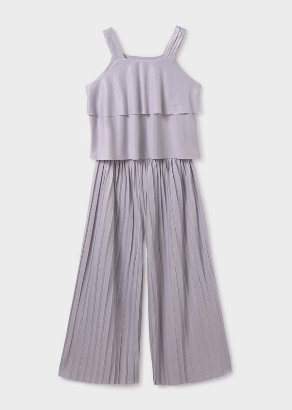 Conjunto pantalón largo y top plisado