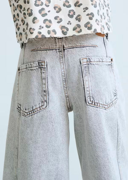 Pantalón largo vaquero wide leg chica