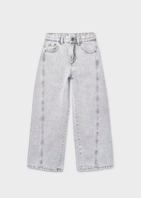 Pantalón largo vaquero wide leg chica