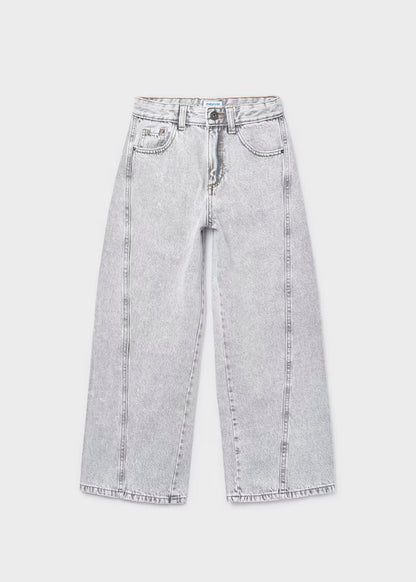 Pantalón largo vaquero wide leg chica