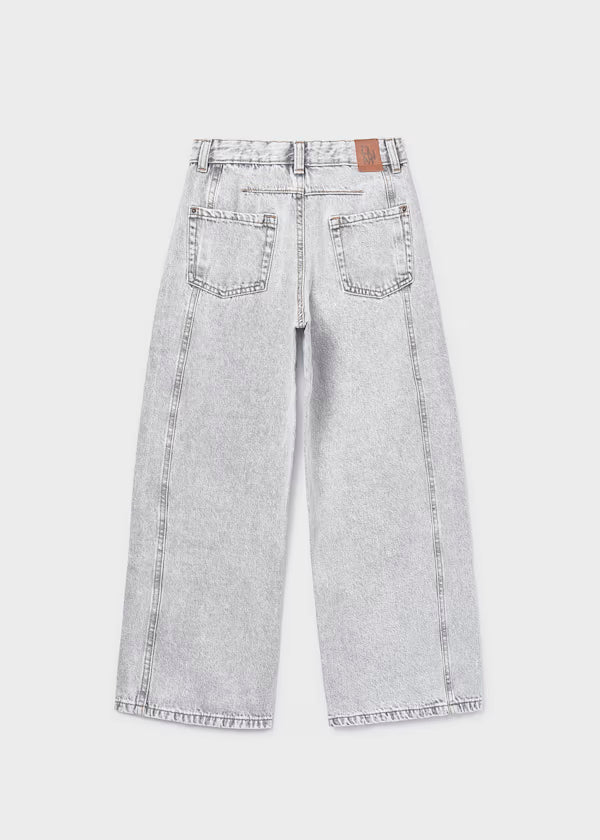 Pantalón largo vaquero wide leg chica