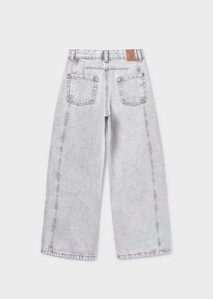 Pantalón largo vaquero wide leg chica